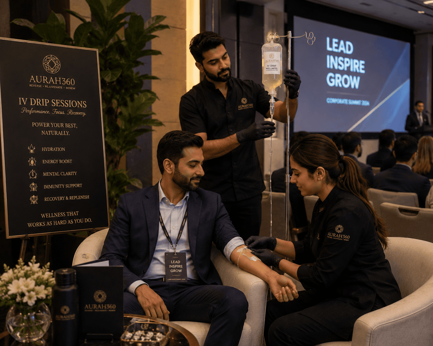 Corporate Events — on-site IV drip lounge